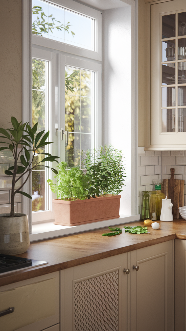 kitchen decor with plants