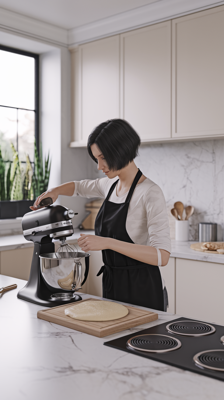 woman cooking in her kitchen