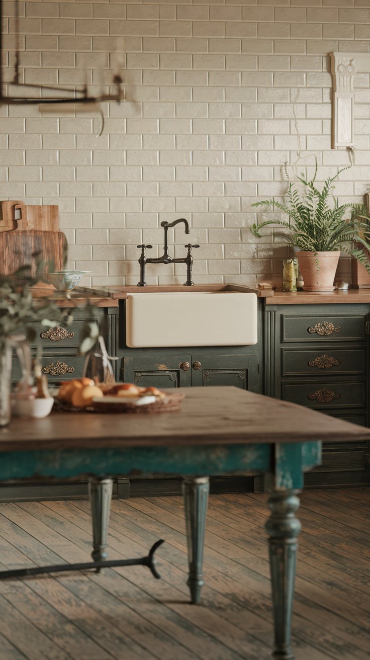 timeless kitchen with vintage pieces