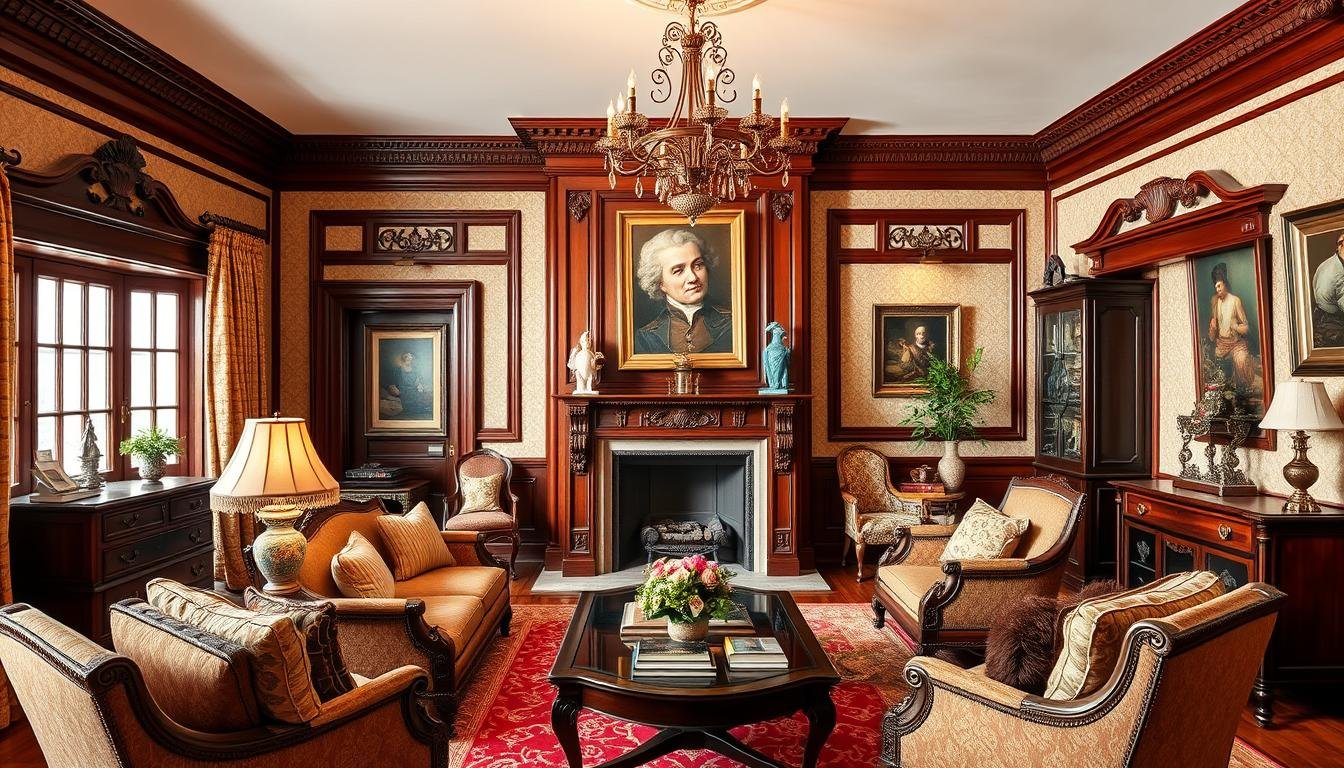 Heritage-inspired interiors with focal point