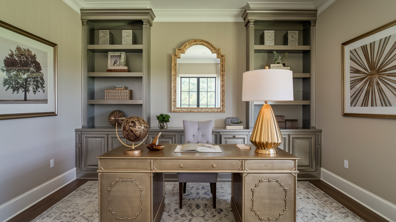 traditional home office with balance