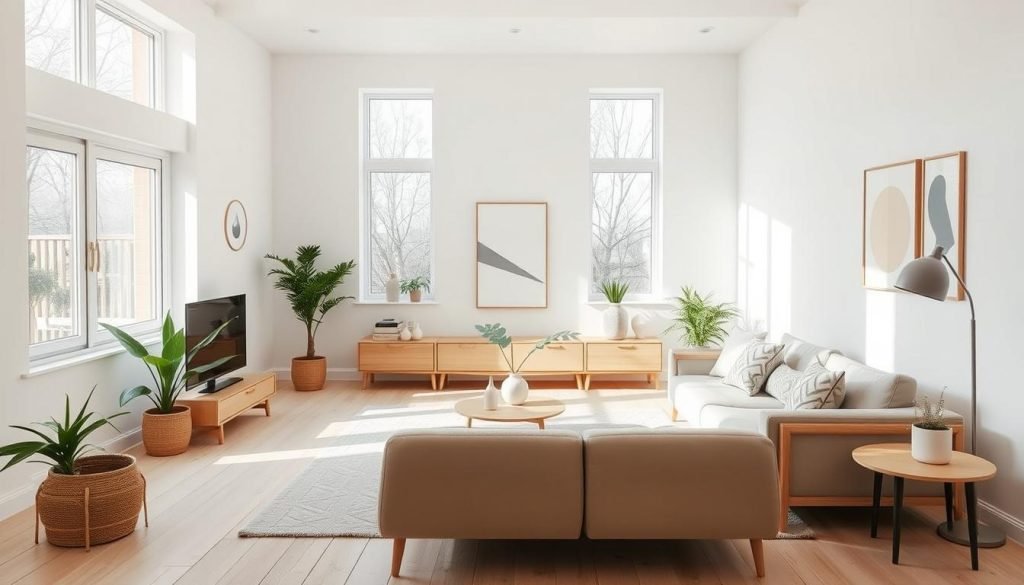 Scandinavian style minimalist living room